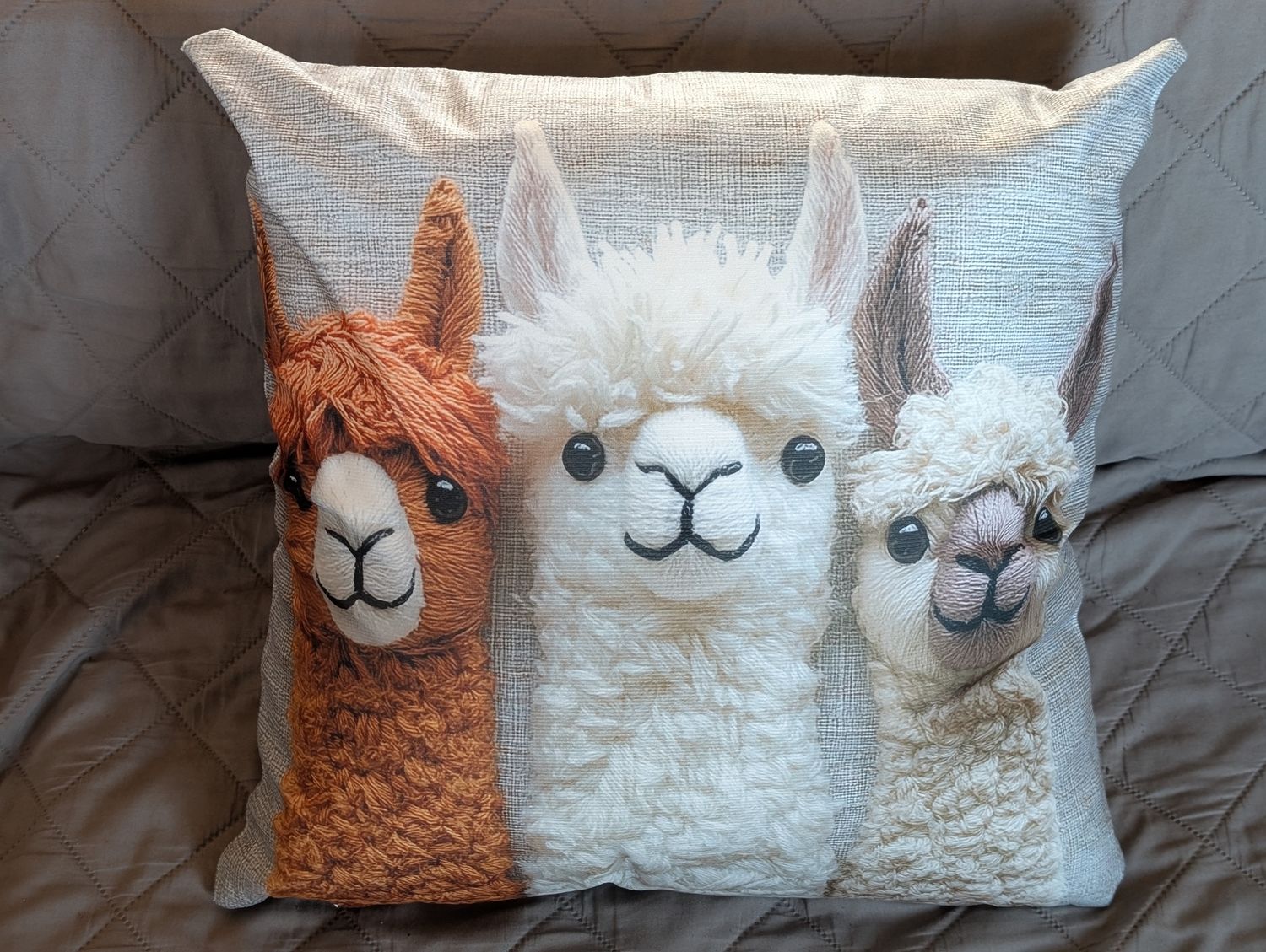 Alpaca Pillow, Size: 18X18, Color: Llight