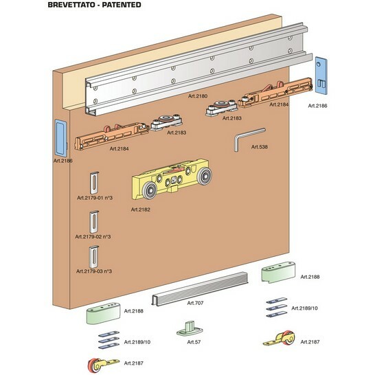 MAGIC Meccanismo Scorrevole Invisibile per porta in legno - Guarnitura  completa per 1 Anta max larghezza 110 cm. - Vendita online - Ferramenta  Shopping 