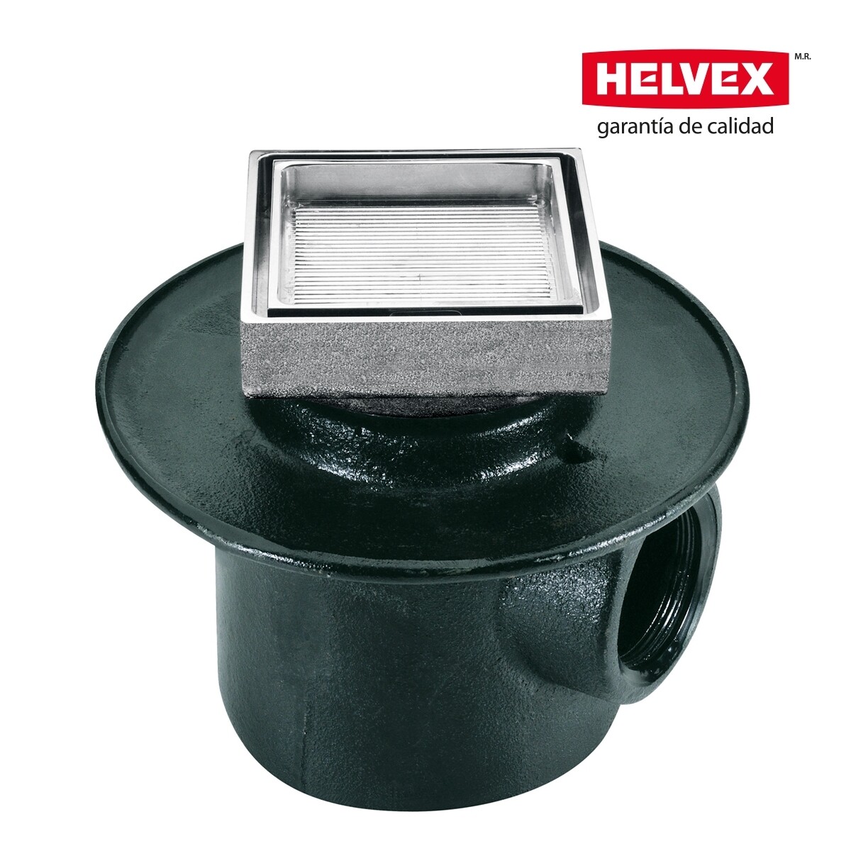 COLADERA DE UNA BOCA DESAGUE DE CONTORNO CUADRADA PARA INSERTO CERAMICO MAXIMO DE 10 mm MOD. 282-35-CHLI