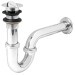 Cespol p/lavabo latón c/contra, tapón y cadena, cromo, 1-1/4" MOD. 49337