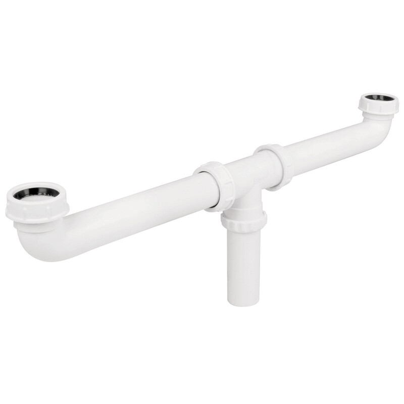 Cespol doble para fregadero, polipropileno, 1-1/2" MOD. 48338