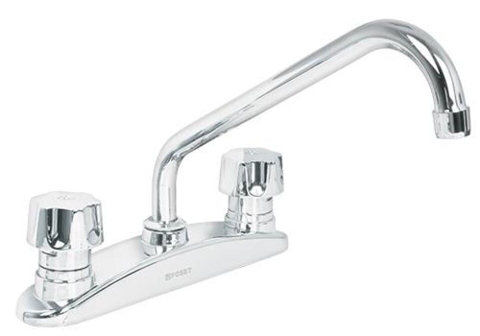 Mezcladora fregadero, manerales metalicos, base curva, Aqua MOD. 44480