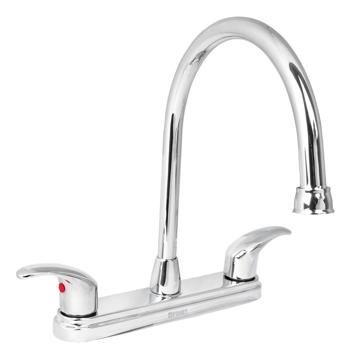 Mezcladora para fregadero, manerales palanca, acero inox. Aqua MOD. 49687