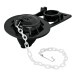Sapo para WC, PVC negro con cadena plastica , 2" MOD.  49346
