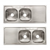 Tarjas de empotrar 120x50x15 cm doble tina, Basic izquierda MOD. 47022