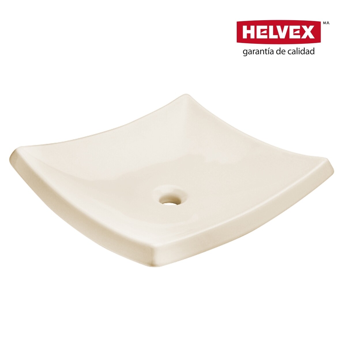 LAVABO TRAZZO DE SOBREPONER SIN REBOSADERO ACABADO MARFIL MOD. LV TRAZZO M