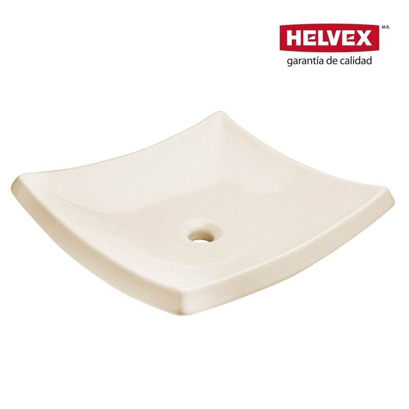 LAVABO TRAZZO DE SOBREPONER SIN REBOSADERO ACABADO MARFIL MOD. LV TRAZZO M