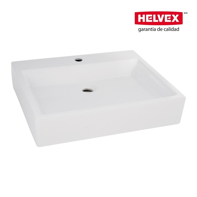 LAVABO LUCERNA 1 PERFORACION DE SOBREPONER C/REBOSADERO MOD. LV LUCERNA1