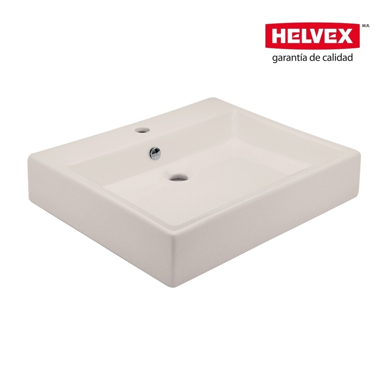 LAVABO LUCERNA 1 PERFORACION DE SOBREPONER C/REBOSADERO ACABADO MARFIL MOD. LV LUCERNA1 M