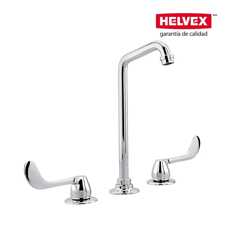 LLAVE MEZCLADORA PARA HOSPITAL 8" A 12" CON CUELLO DE GANSO GIRATORIO Y MANIJAS LARGAS. NO INCLUYE CONTRA MOD. H-13341G-1.9
