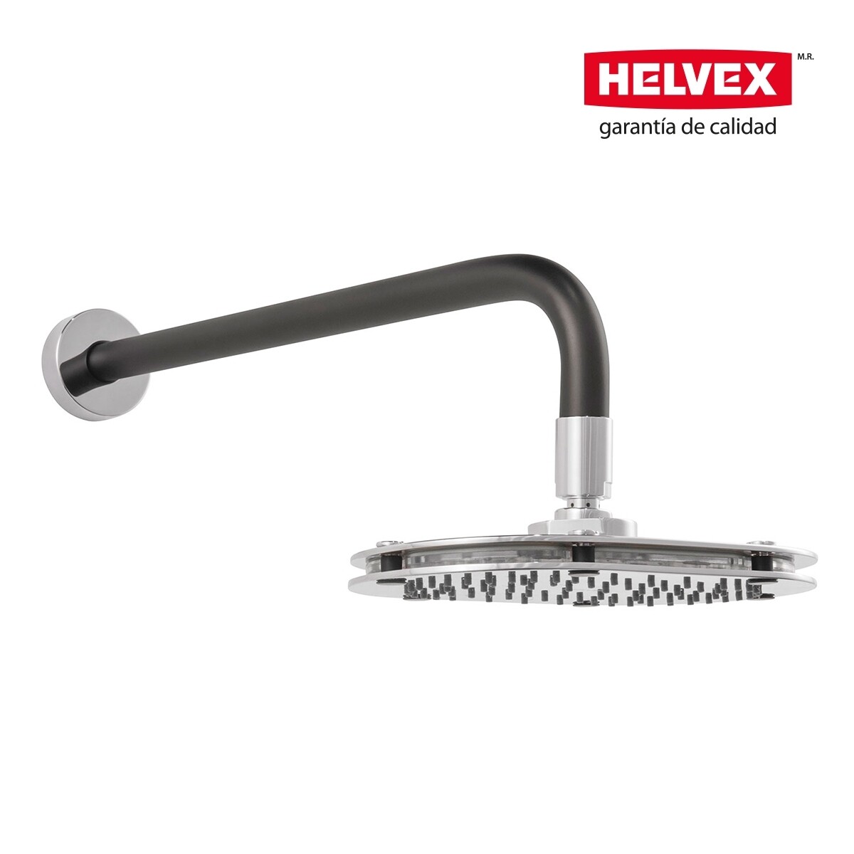 Regadera de chorro fijo Premier con tecnologia Aireavex. Incluye brazo y chapeton. Acabado Ebano. MOD. H3005-TR035-EB