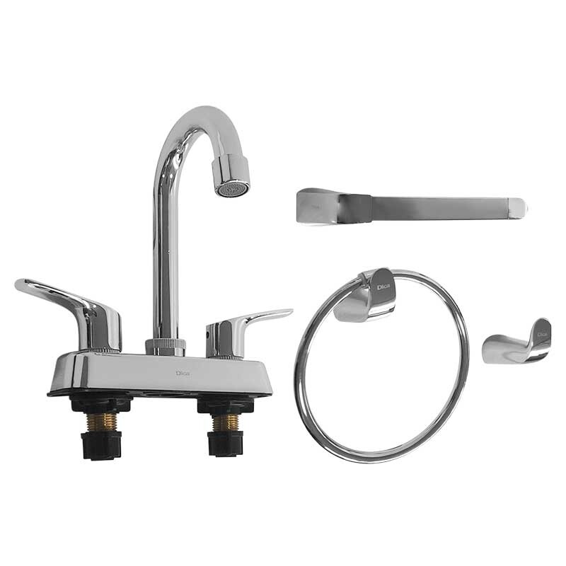 Kit con mezcladora y juego de accesorios para baño MOD. KD007