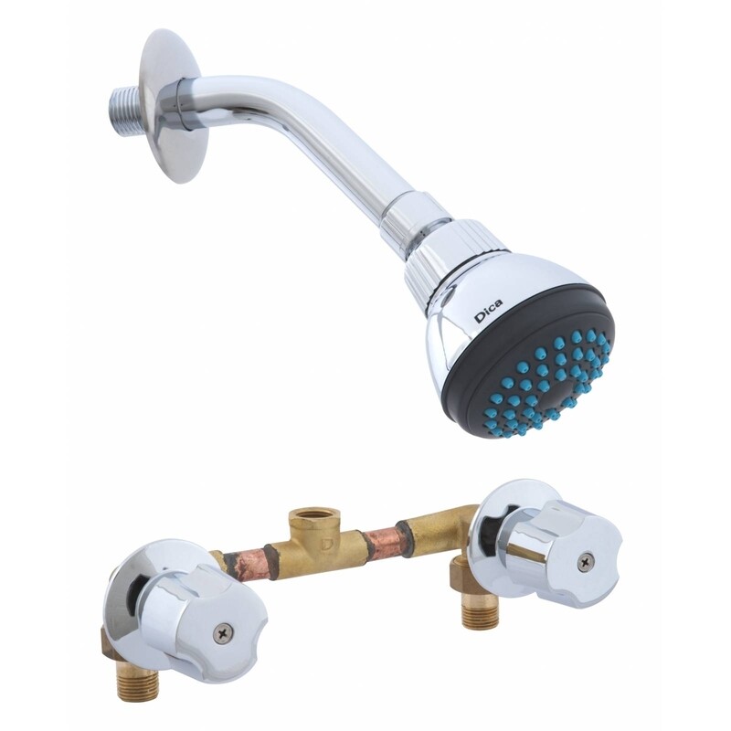 Kit con regadera, llaves de empotrar y manerales para baño MOD. KD001