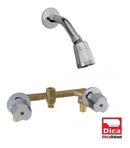 Kit con regadera, llaves de empotrar y manerales para baño MOD. KD009