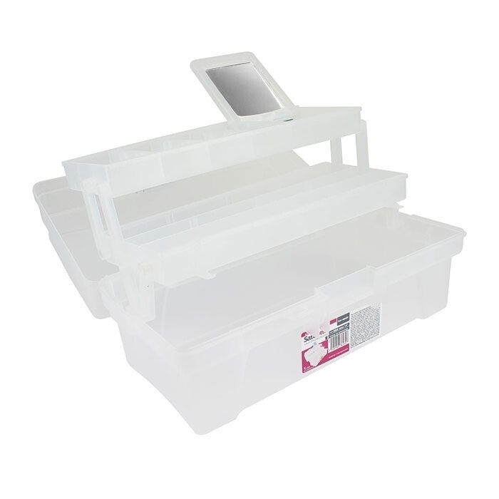 Caja multiusos vanity transparente/azul 6435 Caja multiusos vanity transparente/azul 6435