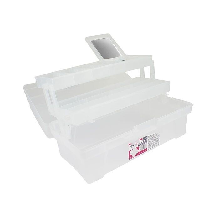 Caja multiusos vanity rosa/transparente 6402 Caja multiusos vanity rosa/transparente 6402