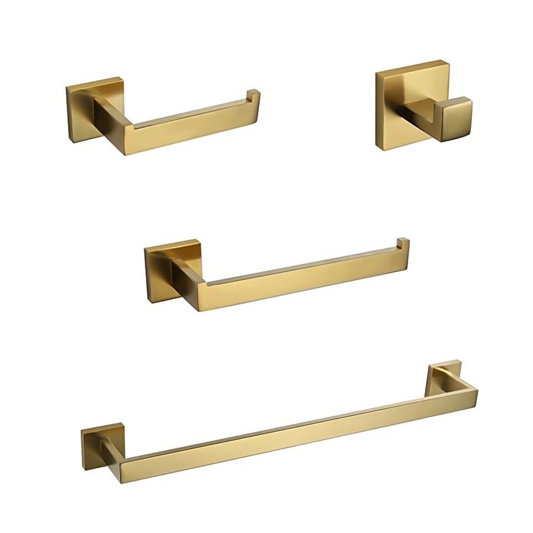 Set de 4 accesorios para baño ROW Brushed Gold MOD. TB43.030BG