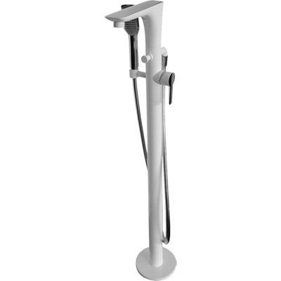 Llave de base alta para tina S9 Cromo/Blanco MOD. WS06.251 Llave de base alta para tina S9 Cromo/Blanco MOD. WS06.251