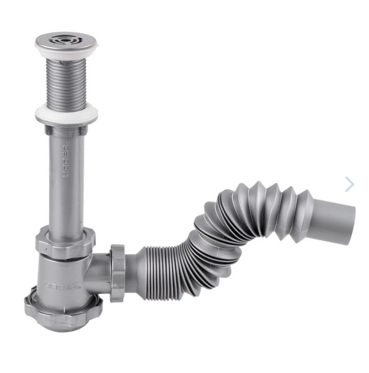 Céspol flexible gris con bote chico y rejilla de acero inoxidable MOD. 3711G