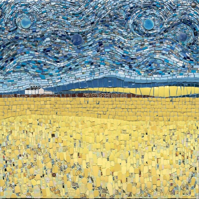 Coastguard Cottages mosaic card