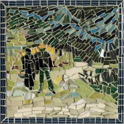 Van Gogh people at Arles mosaic card