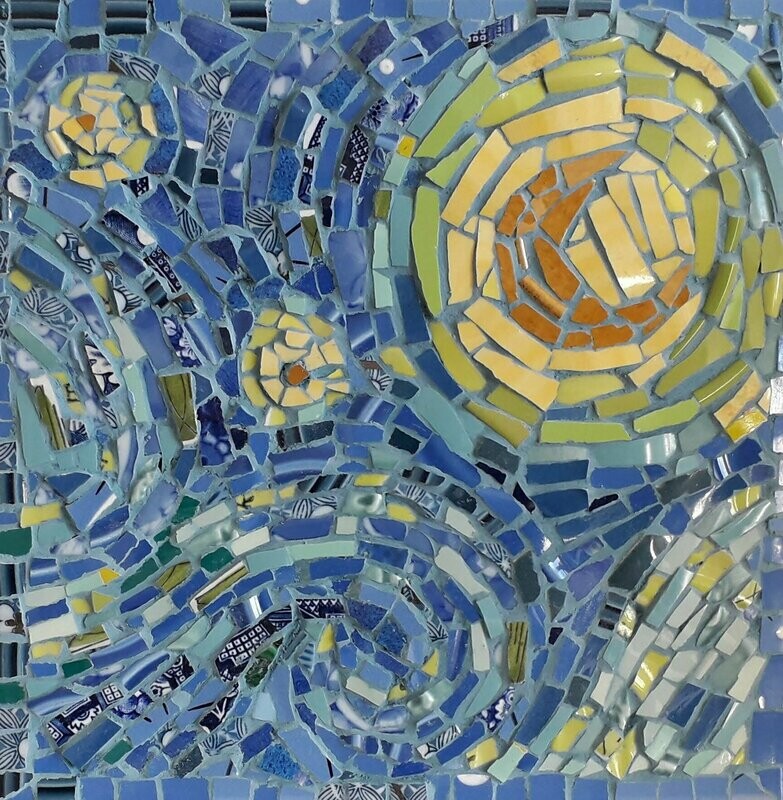 Starry Night mosaic card