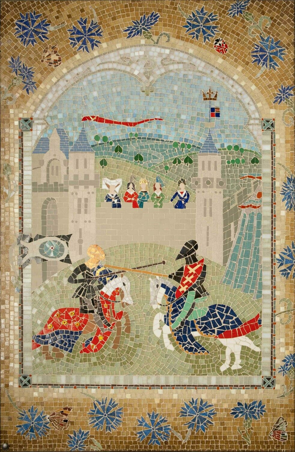 Jousting mosaic card