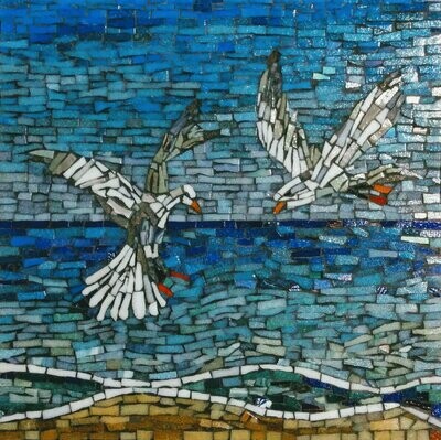 Seagulls mosaic card