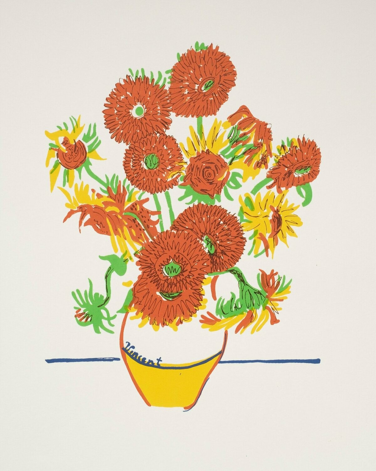 Sunflowers screen print