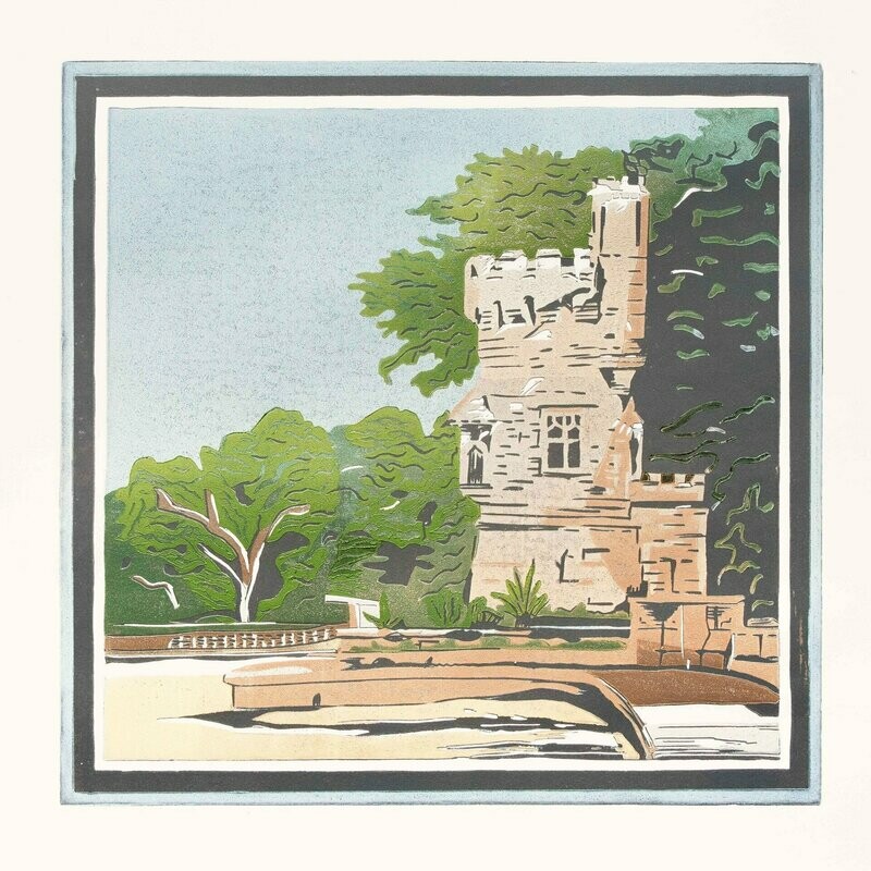 Appley Tower lino print