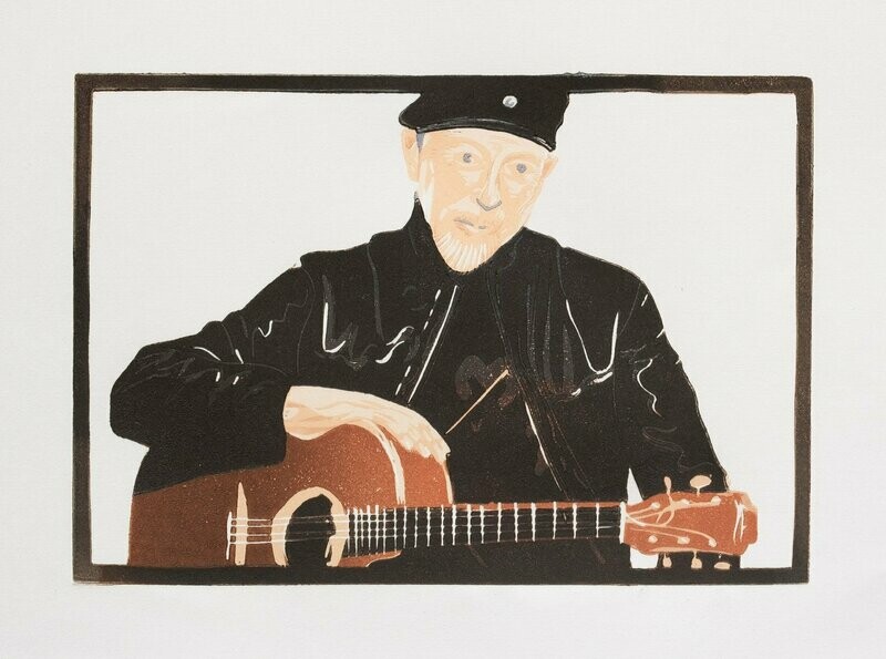 Richard Thompson lino-print