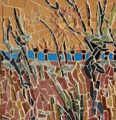Willows at Sunset mosaic card