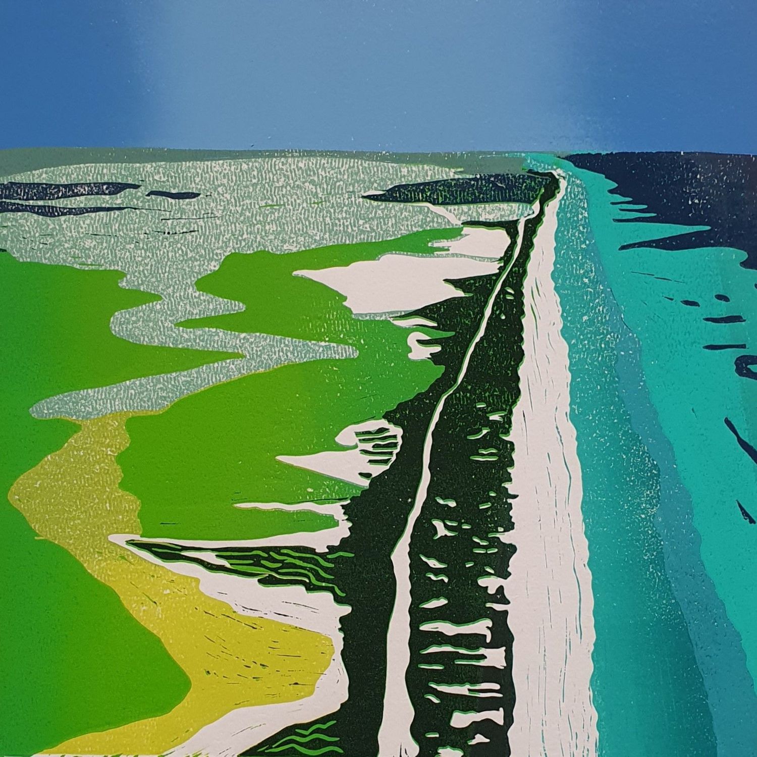 Coastline I original lino-print