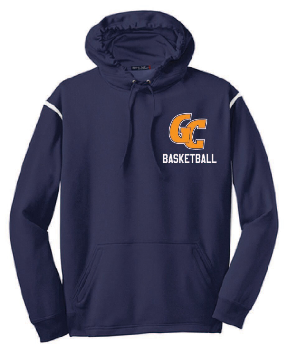 UNISEX NAVY COLORBLOCK HOODED SWEATSHIRT