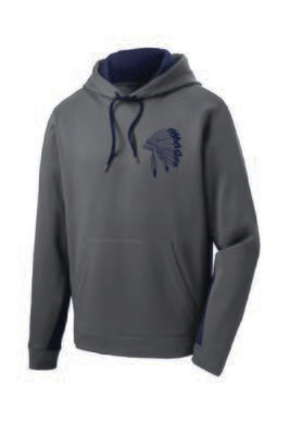 UNISEX SMOKE GREY/NAVY COLORBLOCK HOODED PULLOVER