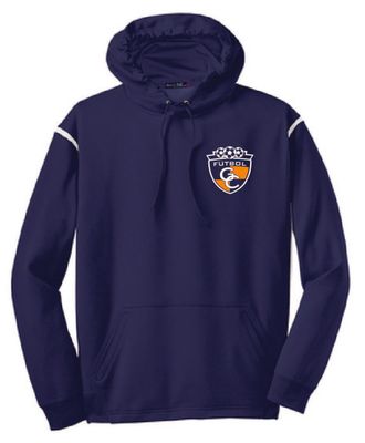 SPORT TEK FLEECE COLORBLOCK NAVY/WHITE HOODED SWEATSHIRT