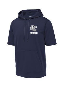 UNISEX NAVY SHORT SLEEVE HOODED PULLOVER