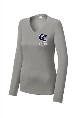 WOMENS DRY ZONE GREY VNECK