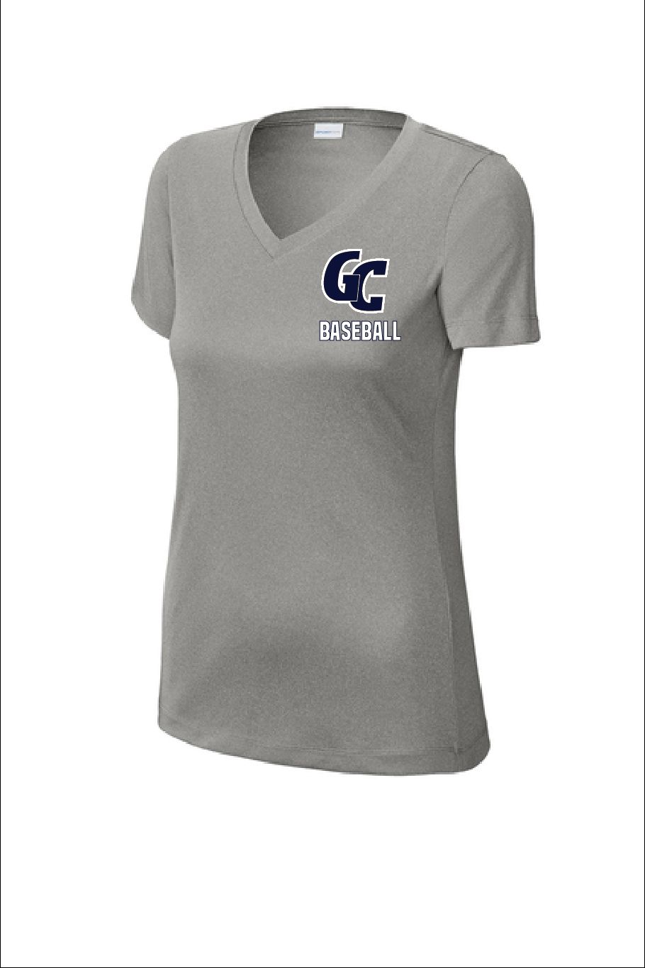WOMENS DRY ZONE SHORT SLEEVE GREY VNECK