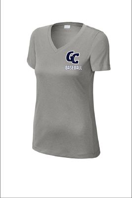 WOMENS DRY ZONE SHORT SLEEVE GREY VNECK