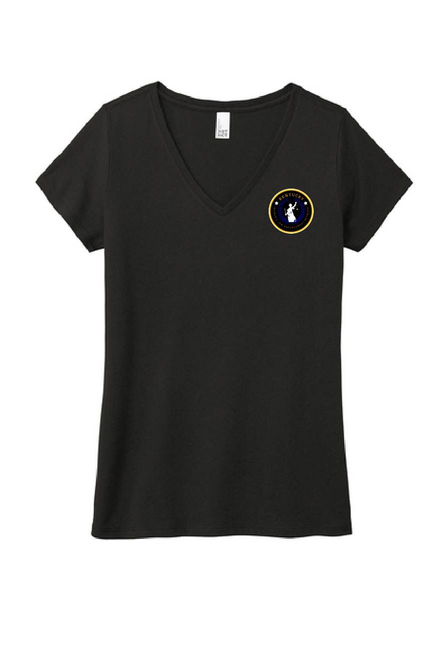 WOMEN&#39;S BLACK V-NECK TEE