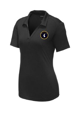 WOMEN&#39;S BLACK TRI-BLEND POLO