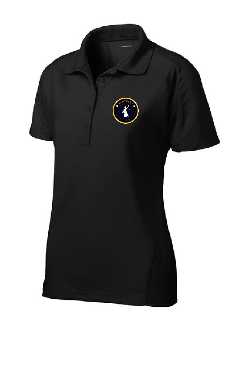 WOMEN&#39;S BLACK DRI-MESH PRO POLO