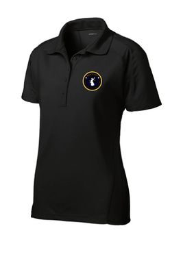 WOMEN&#39;S BLACK DRI-MESH PRO POLO