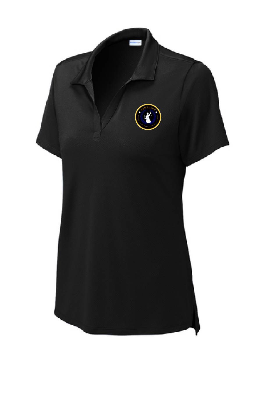 WOMEN&#39;S BLACK SIDLINE POLO