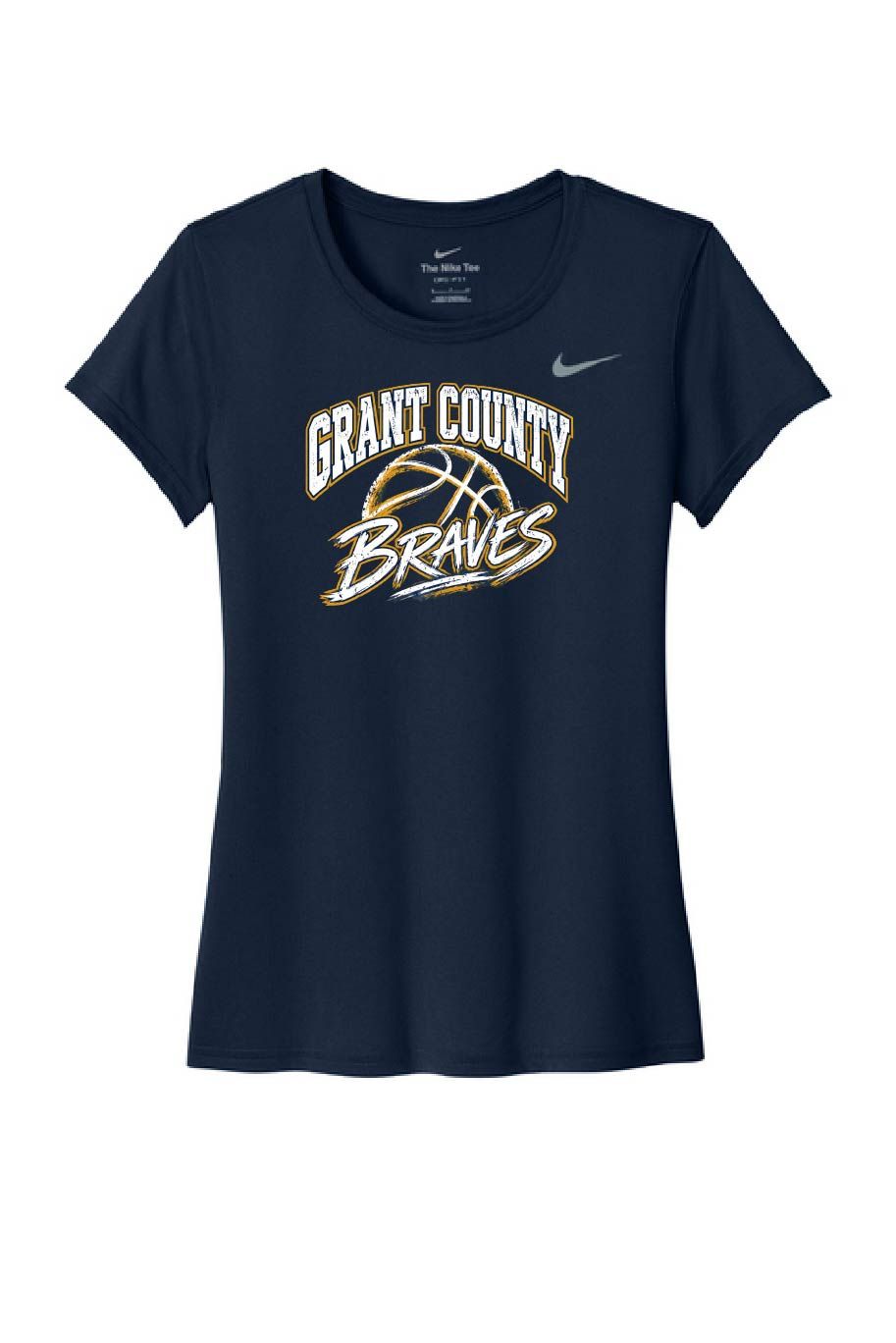 LADIES NAVY NIKE TEE
