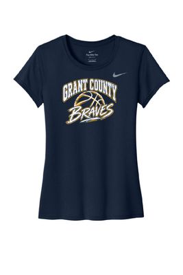 LADIES NAVY NIKE TEE