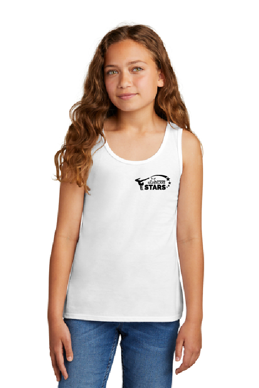 GIRLS WHITE RACERBACK TANK