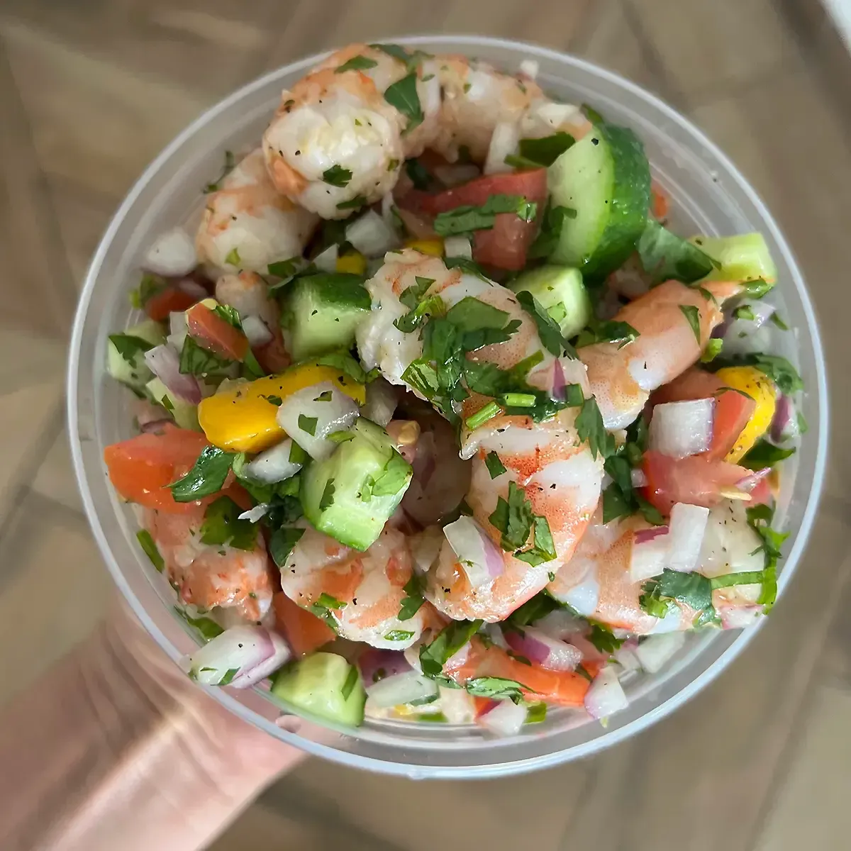 ceviche de camaron frente