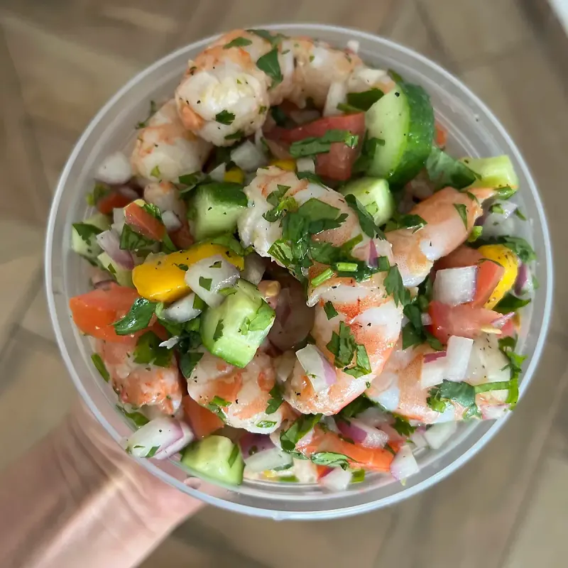 ceviche de camaron frente